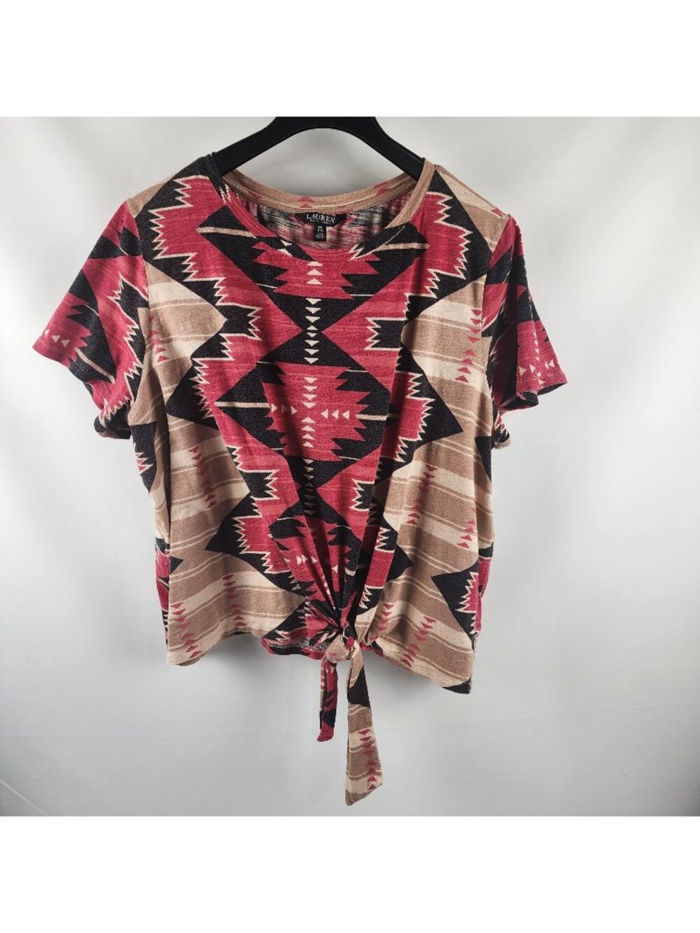 Lauren Ralph Lauren Shirt Womens 3X Multi Southwestern Print Jersey Tee
